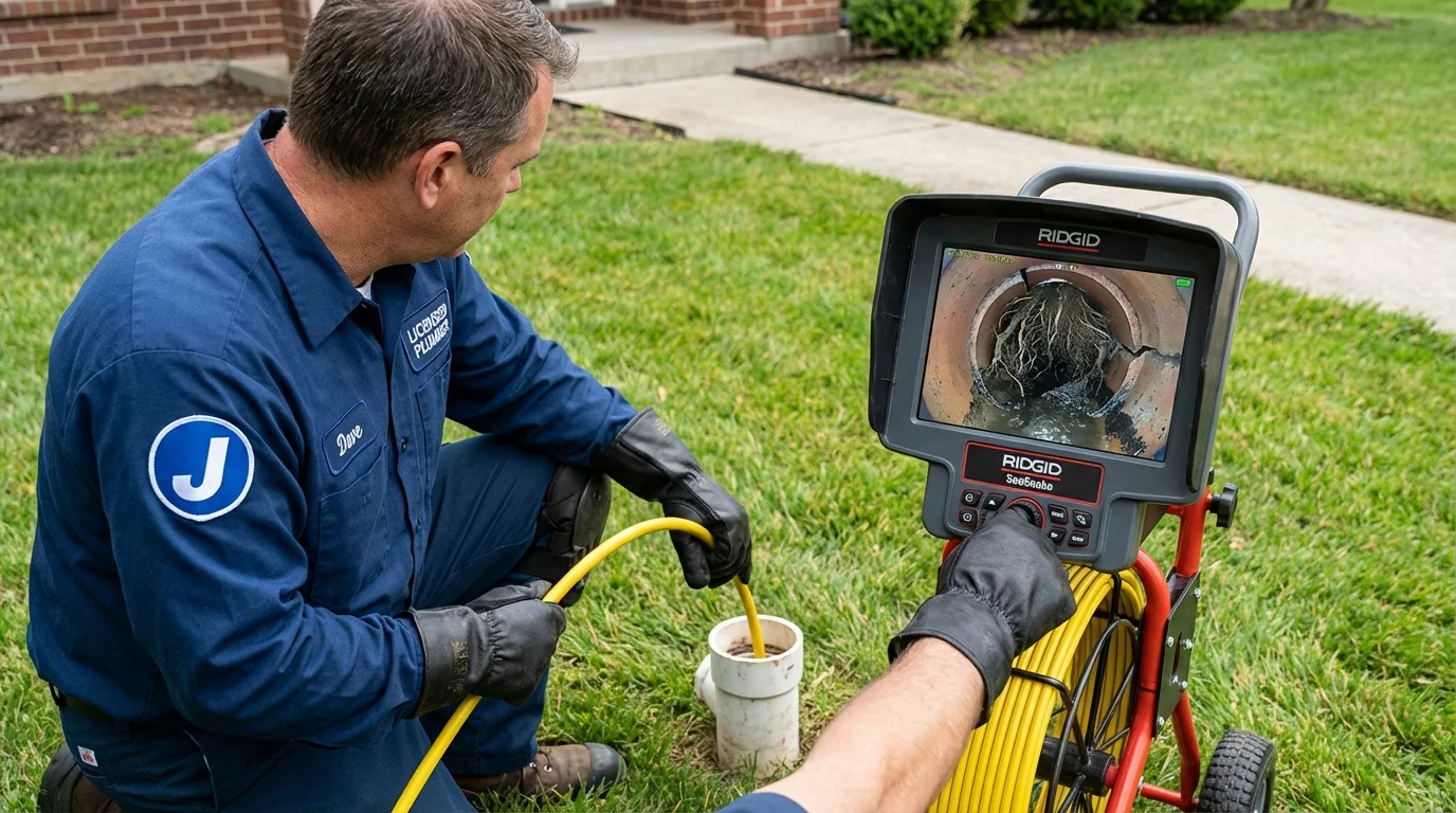 Sewer camera inspection being performed by Johns Plumbing LLC in Metlakatla